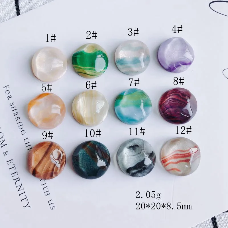 DIY Jewelry Accessories Wholesale Retro Geometric Round Transparent Water Ripple Irregular Convex Flat Bottom Resin Patch