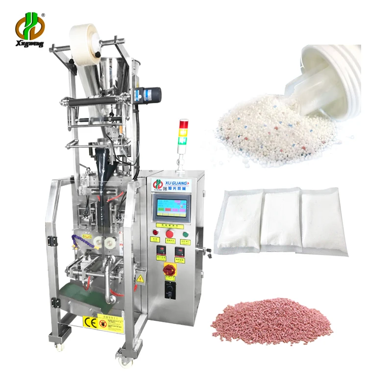 Máquina llenadora de embalaje de película soluble en agua, totalmente automática, con sello de tres lados, procesamiento y envasado de granos de bolsita Doypack
