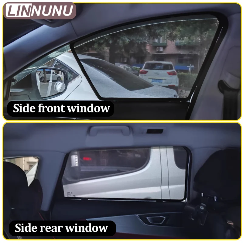 LINNUNU Car Curtain Side Window Magnetic Sunshade Mesh Summer Sun Shade UV Protection for Chery Tiggo 9 2025 2026 27 Accessories
