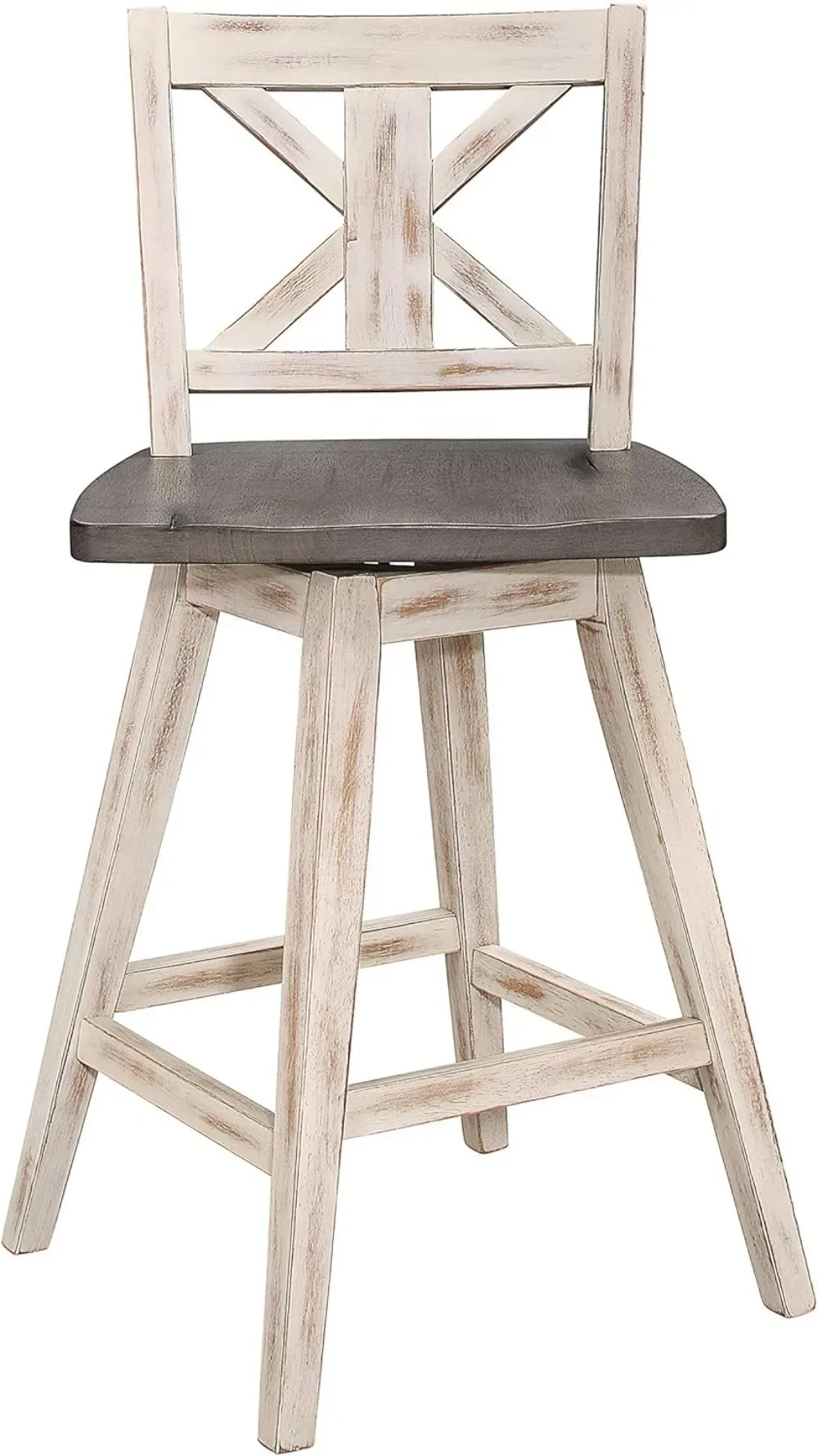 Homelegance Amsonia เคาน์เตอร์สูงหมุน Barstool (ชุด2ชิ้น) สีขาว