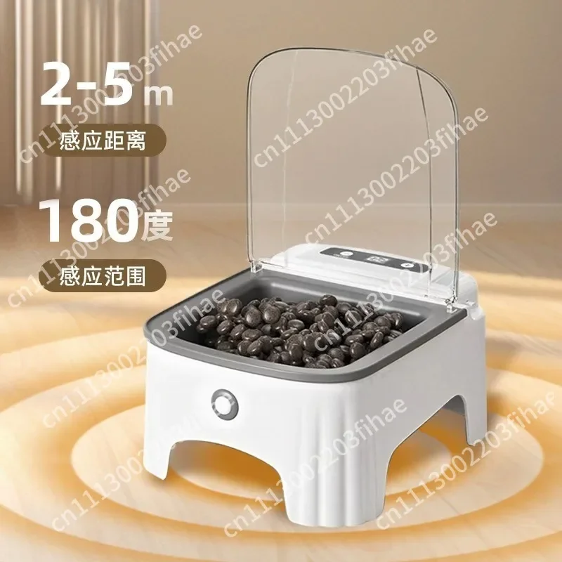 New cat automatic induction feeder, regular quantitative opening to keep fresh, stainless steel self-service