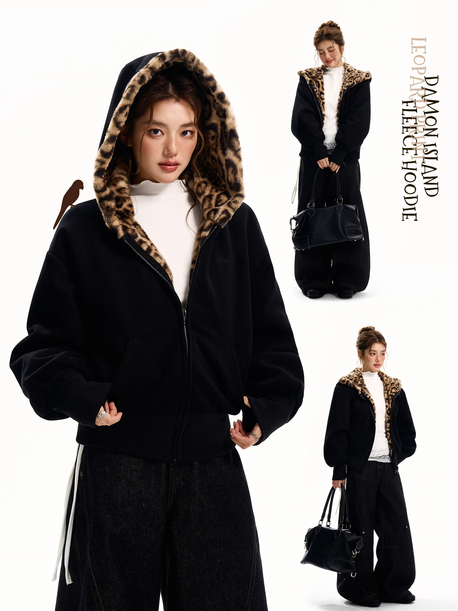 

Зимняя утепленная хлопковая куртка Damon Island с капюшоном и меховым воротником Mountain Eagle для женщин, модная уличная одежда