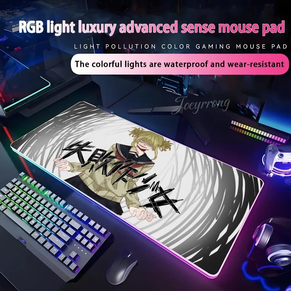 

Himiko Toga Hero academia Mouse Pad RGB Extended Gaming Keyboard Seven colors LED Mats Large 1000x500mm XXL Gamer