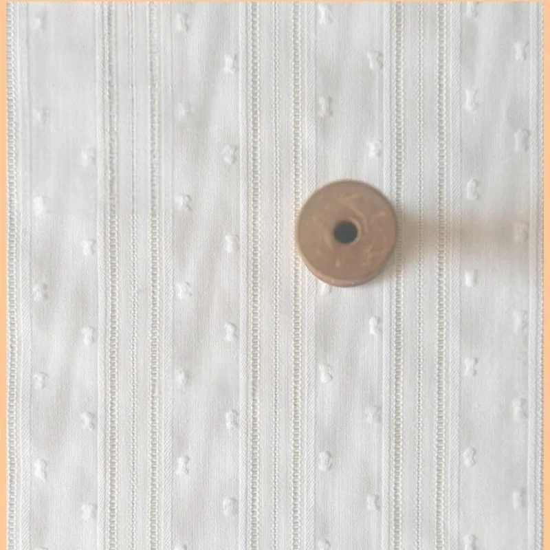 

White-milky hollow dotted jacquard wall pure cotton cloth cos shirt elegant dress lolita clothing fabric