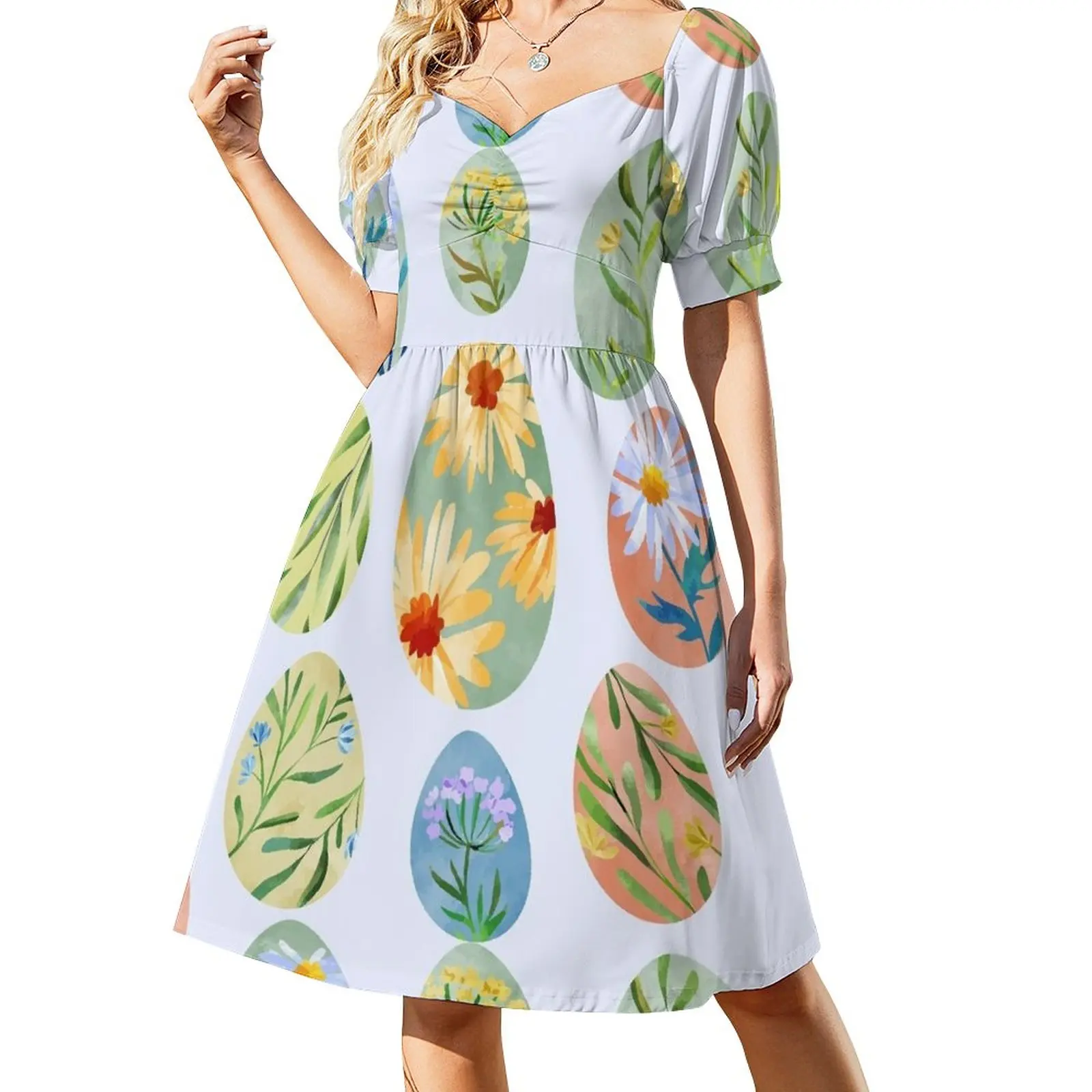 

Colorful Easter Eggs - Easter Flower Eggs Collection Sleeveless Dress long sleeve dress summer dress woman 2024 trendy