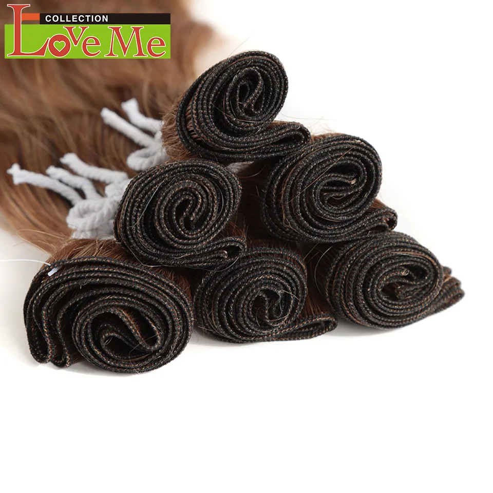 LOVE ME Water Wave Hair Bundles Synthetic Hair Extensions Ombre Blonde Brown Cosplay Weave Hair Bundles 20 inch 6Pcs Hair 5