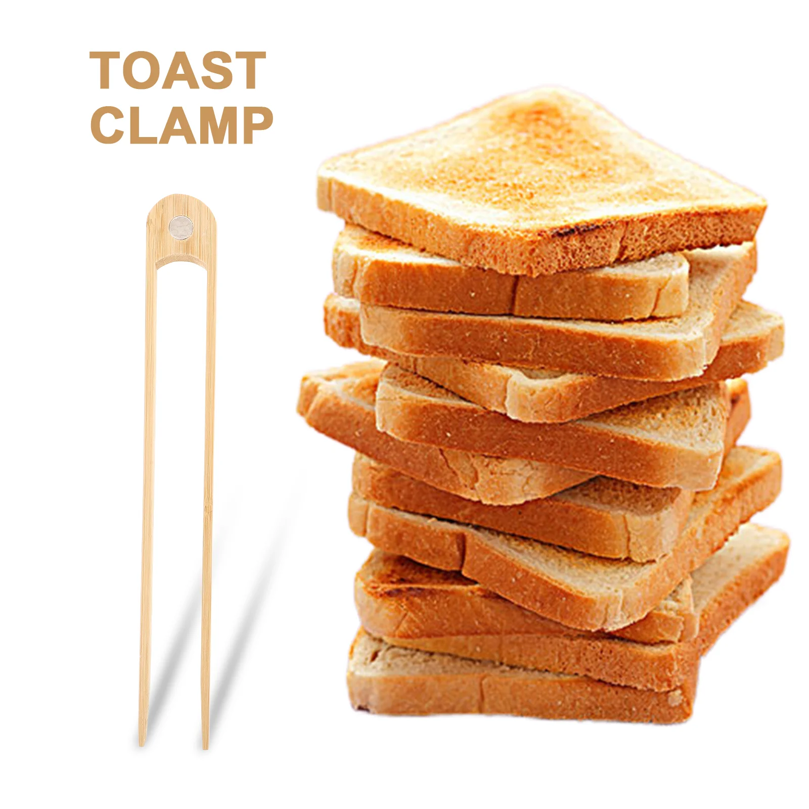 Magnetic Bamboo Toaster Tong Serving Food Tong Toaster Bread Clamp Tool Pastry Clip Toaster Tong Bamboo Toaster Tongs