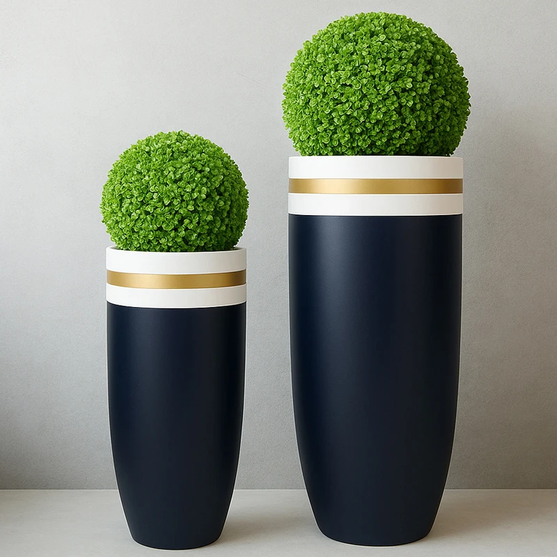 Afbeelding 3: LMM grote vaas van vloer tot plafond Scandinavisch interieur zachte decoratie, gestreept bloemstuk met ronde cilinder