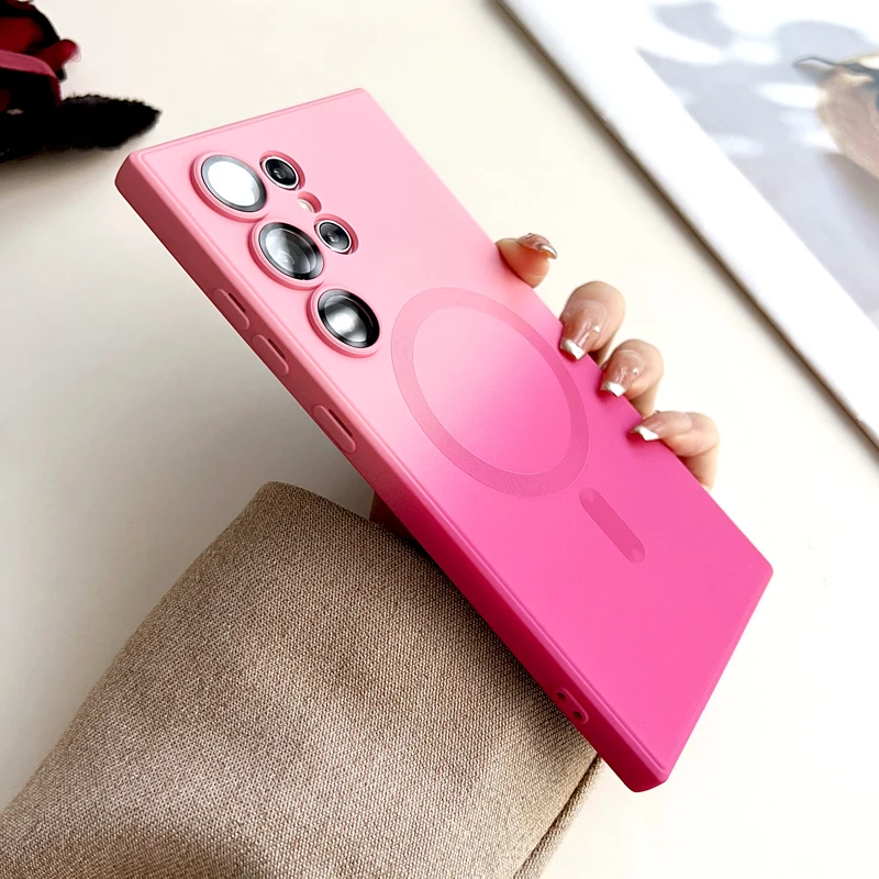 Gradient Matte TPU Case For Samsung Galaxy S24 S23 S22 S21 S20 Ultra Plus FE Note 20 10 S23FE S24FE For Magsafe Charge Cover