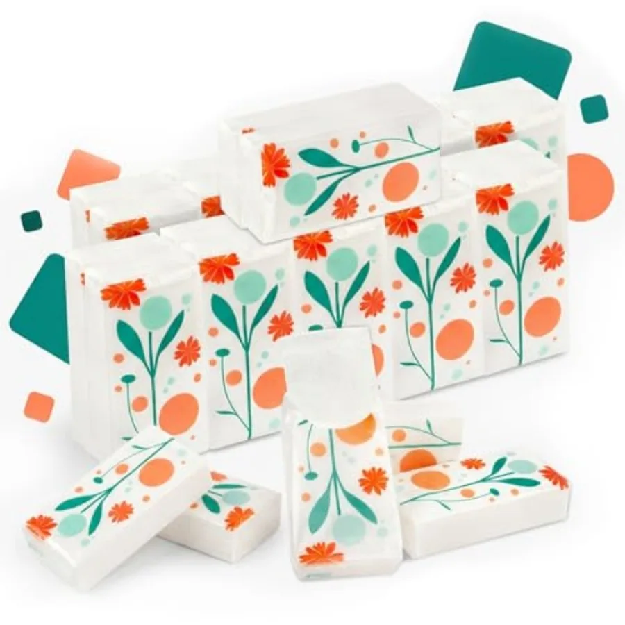 

Travel Tissues - Pocket Tissues 15PCS Paper Packs Bulk Paper Travel Size 10 Count 3-Ply Pocket For Facial, Wedding, Party Favor