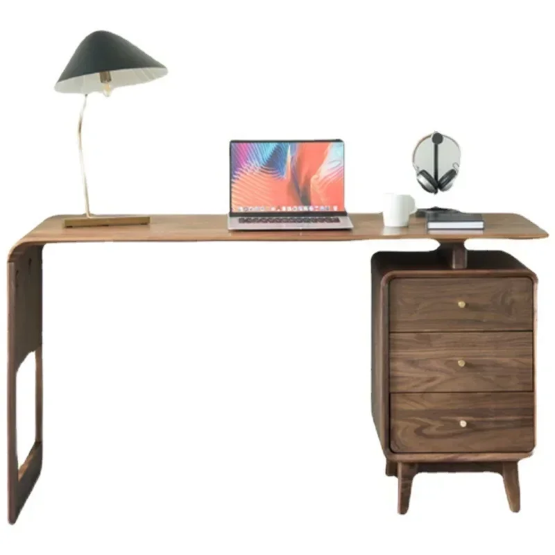 

North American black walnut simple desk modern combination study drawer writing desk computer home