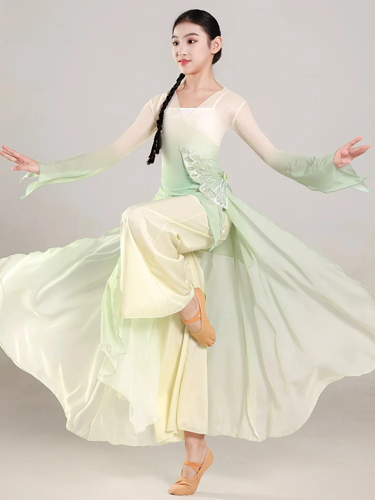

Ele een Classical Dance Performance Costume for Girls Children's Practice Clothes Tang Dynas Solo Dance Outfit