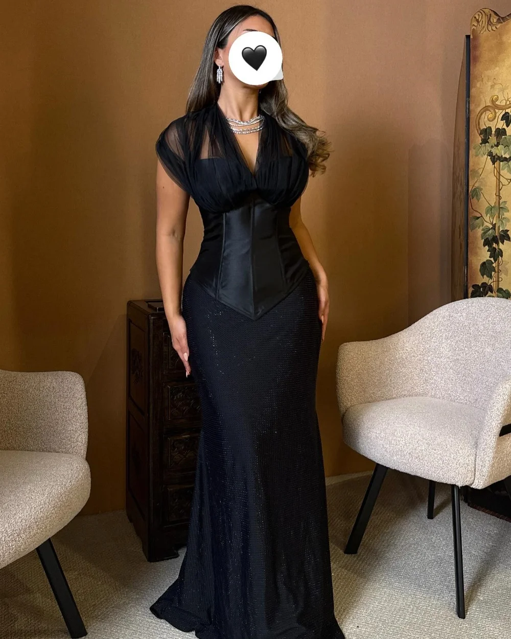 Customized Sexy Matching Pleat Mermaid V-neck Long Dresses Bespoke Occasion Dresses Chinese Style High Quality Sizes Available