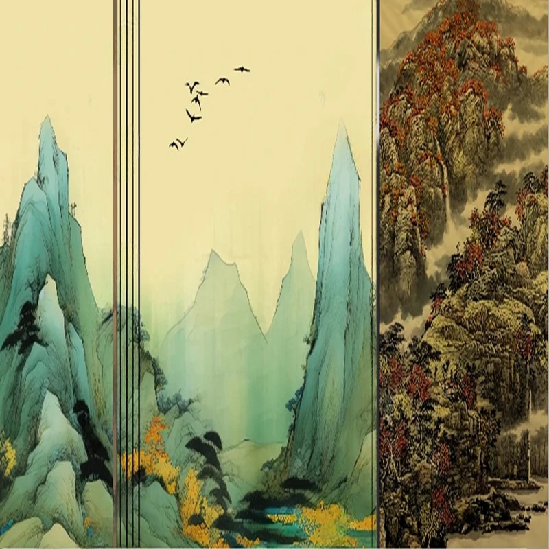 Custom 3D Wall Mural Wallpaper Home Decor New Chinese Style Ink Landscape Mountain Nature Photo Wall Paper For Living Room