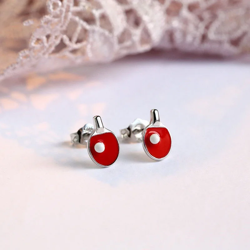 Unique Funny Table Tennis Stud Earrings for Men Women Table Tennis Enthusiasts Creative Earrings Jewelry Gifts