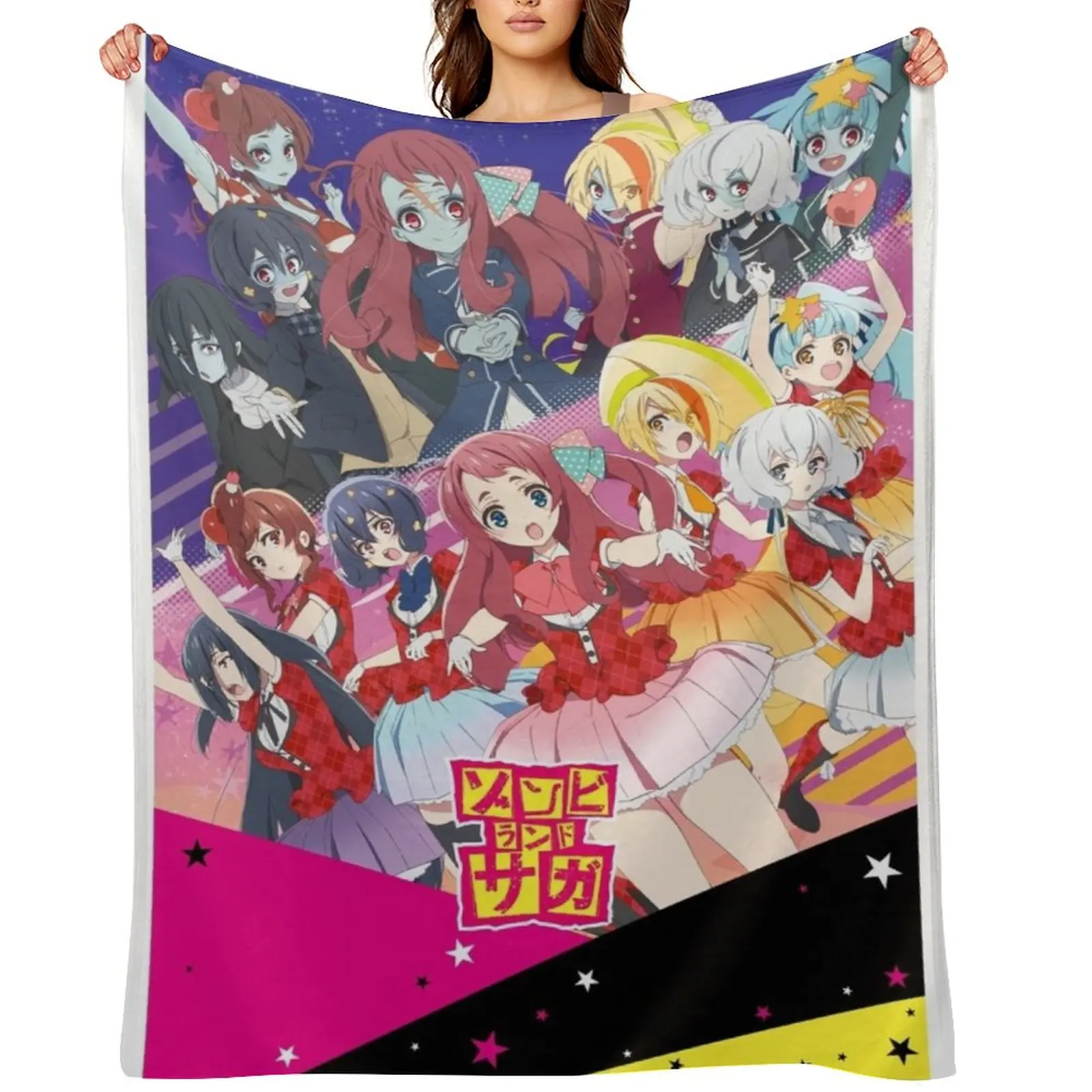 

Zombieland Saga characters Throw Blanket Fashion Sofas manga Stuffeds Decoratives Blankets