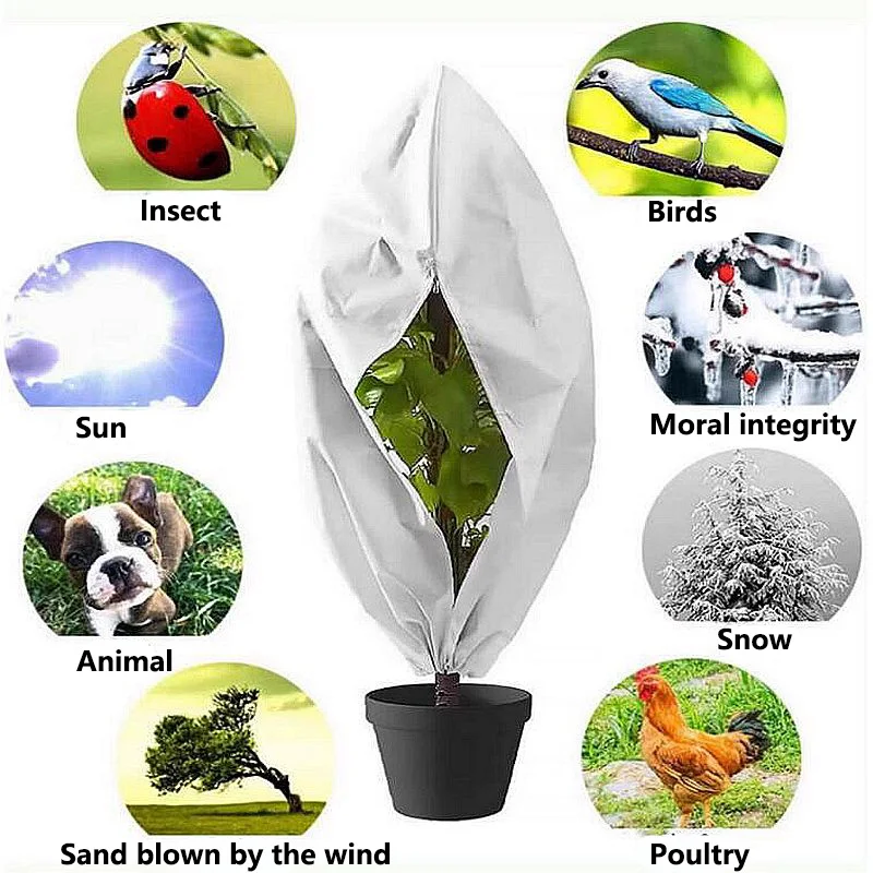 Plant Cold and Warm Cover Insulation Cloth Bag Winter Flowers Potted Plants Green Plants Fruits Trees Breathable Antifreeze cov