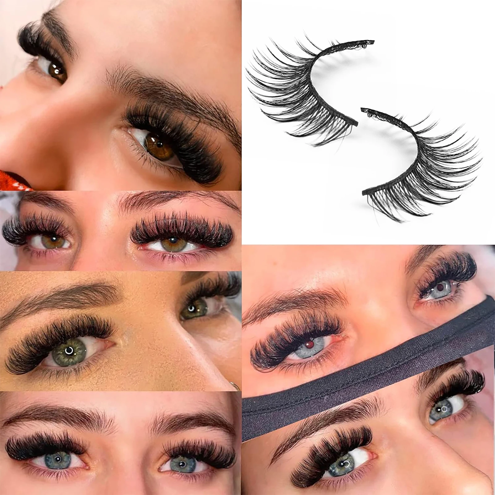 10 paia di ciglia finte spesse voluminose ciglia finte europee e americane fascia lunga nera per forniture per trucco per blogger di bellezza