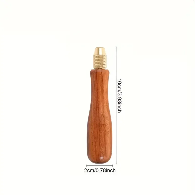 Wood File Handle with Brass Collet – Fits 3.1mm-3.7mm Needle File Shank, Wood Handle for Small Files with Brass Chuck