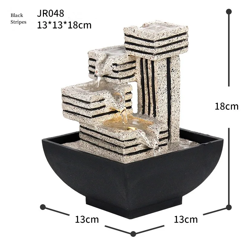 

# Home Decor Office Table Relaxing Waterfall Fountain Striped Stone Indoor Water Fountain Resin Crafts Tabletop Water Fountain