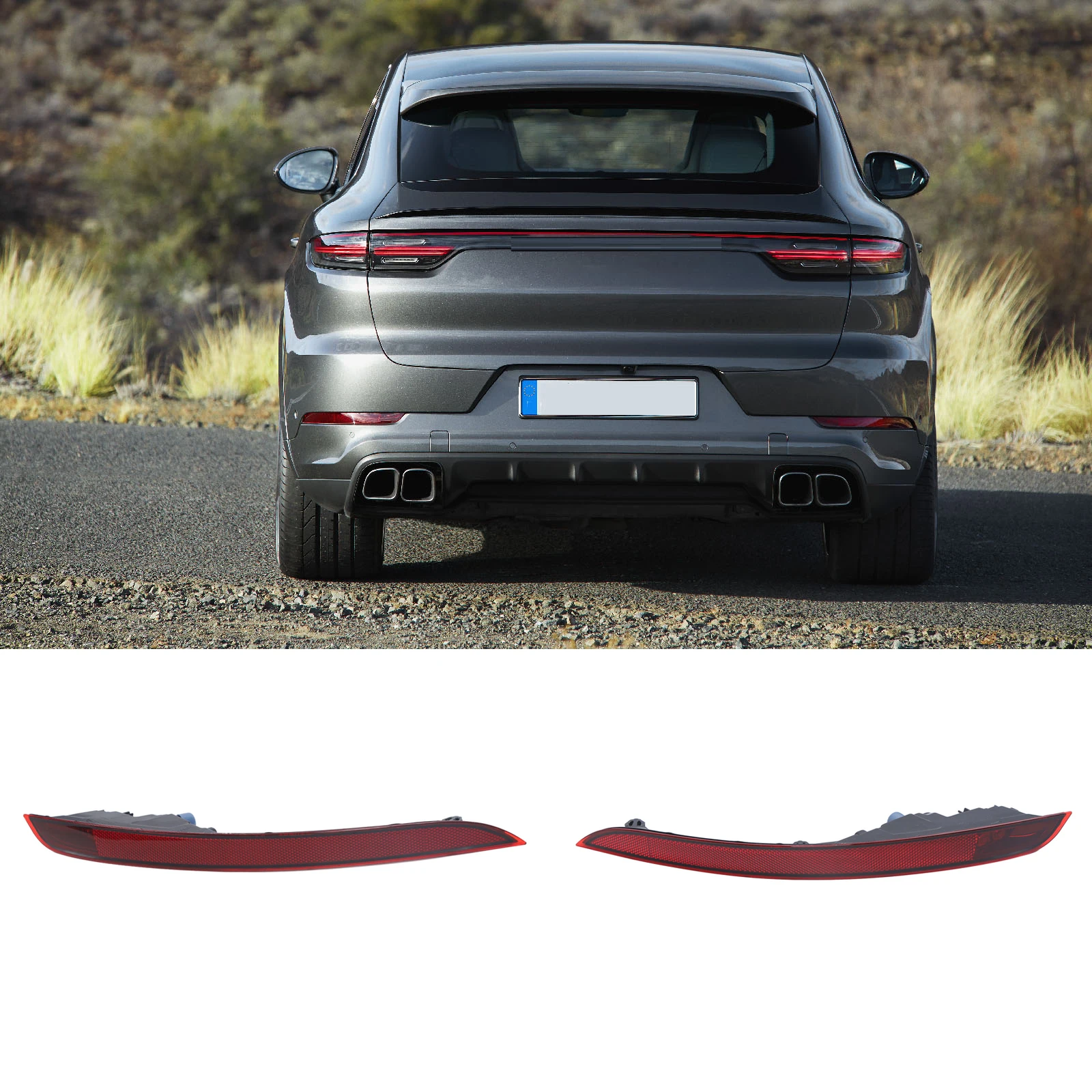 Rear Bumper Light Red Housing Bumper Indicator Reflector For Porsche Cayenne PO536 2018-2023 Left or Right 9Y0945725 9Y0945726