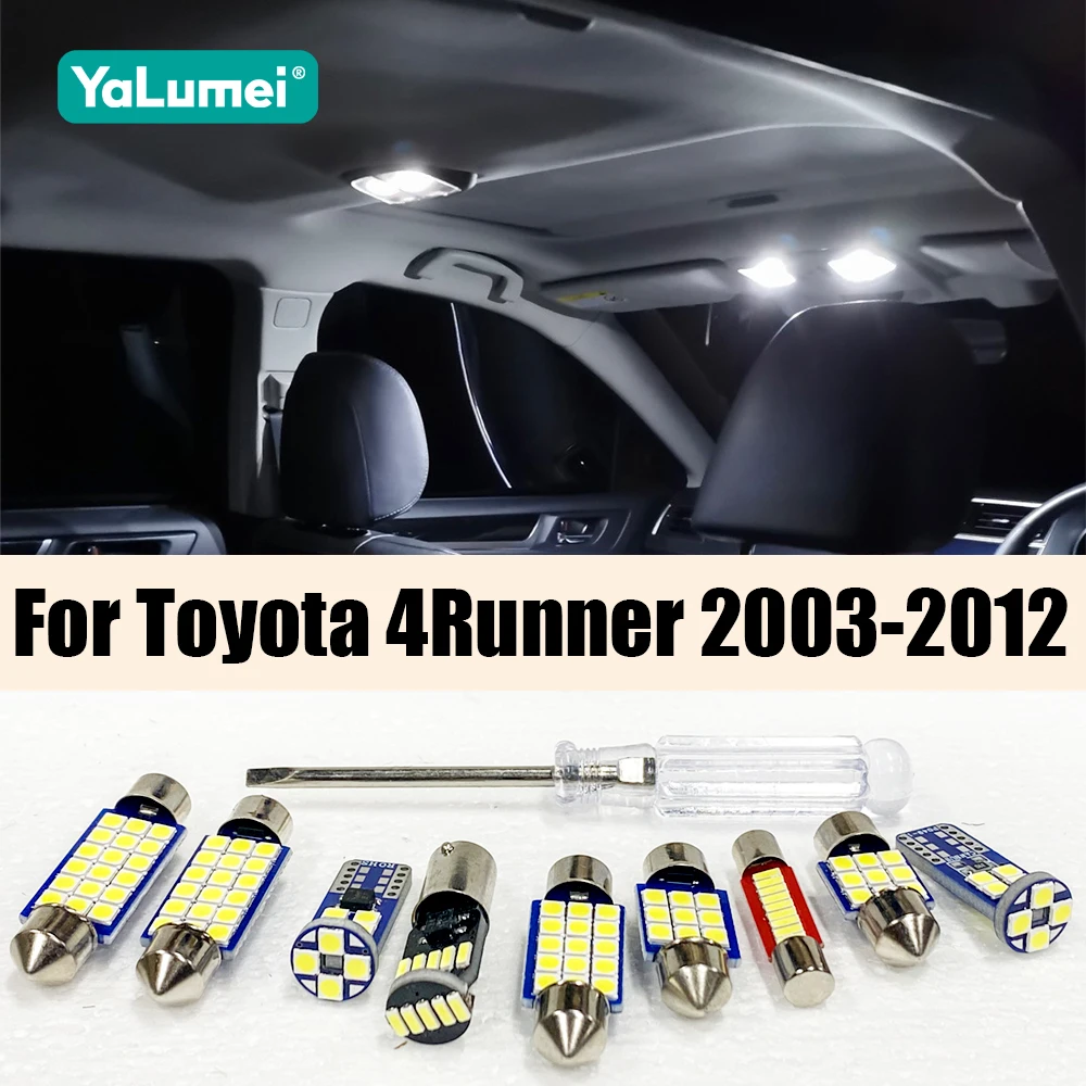 

For Toyota 4Runner 2003 2004 2005 2006 2007 2008 2009 2010 2011 2012 15PCS Car LED Interior Dome Lamps Trunk Lights Accessories