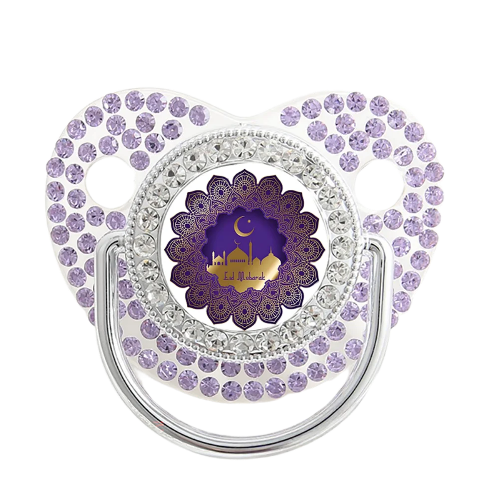 

Детская соска-пустышка без BPA, розовая, с кристаллами и принтом исламской мечети, из силикона, для младенцев