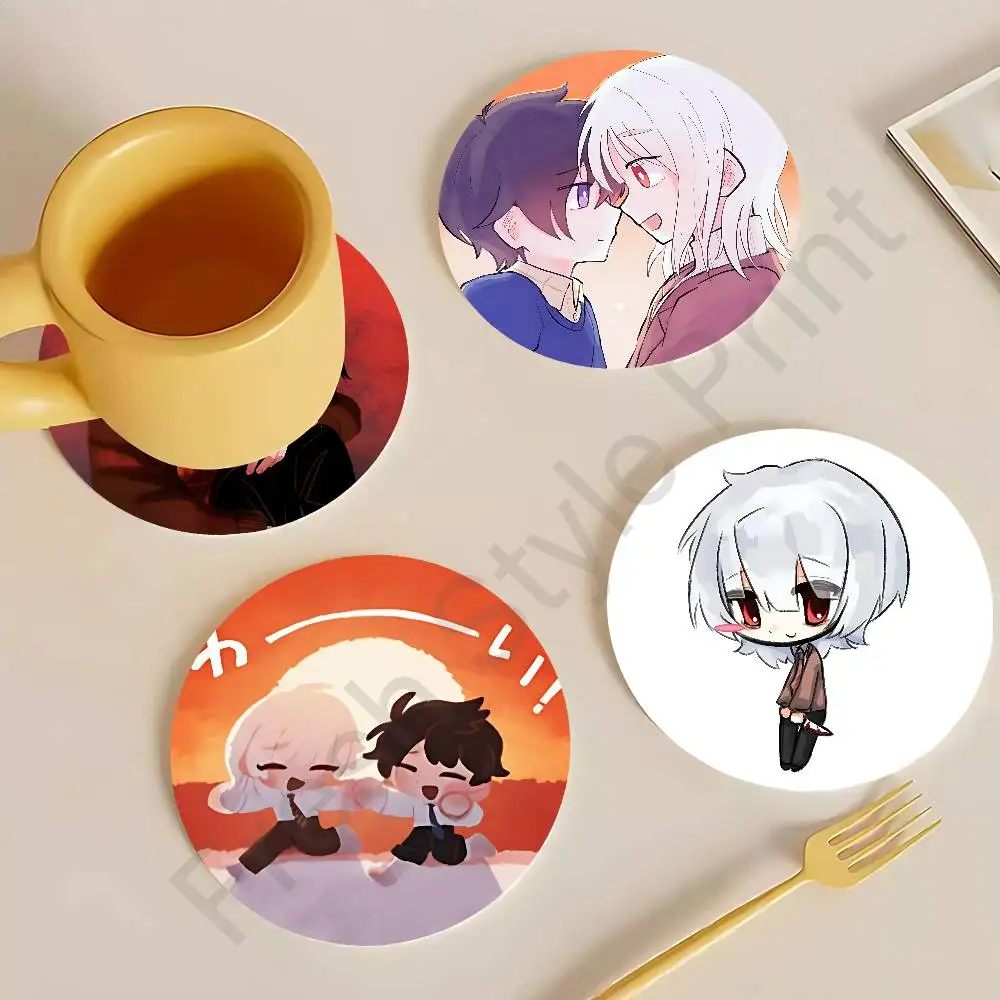 

Game S-Saihate S-Station Wooden Coasters 10cm Round Cosplay Fans Collect Friends Gifts