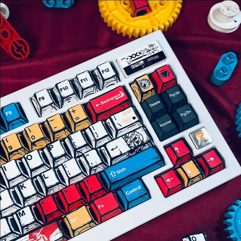 Comic Light Keycap Original Height 136 Keys Full Set of Classic Simple Mechanical Keyboard Keycap Keys Meow