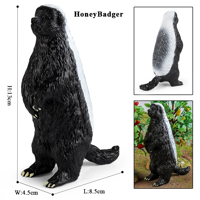 Oenux Simulation Neue Wilde Tiere Figuren Honig Dachs Mellivora Capensis Modell Action-figuren Kinder Bildung Geschenk Spielzeug – Detail 9