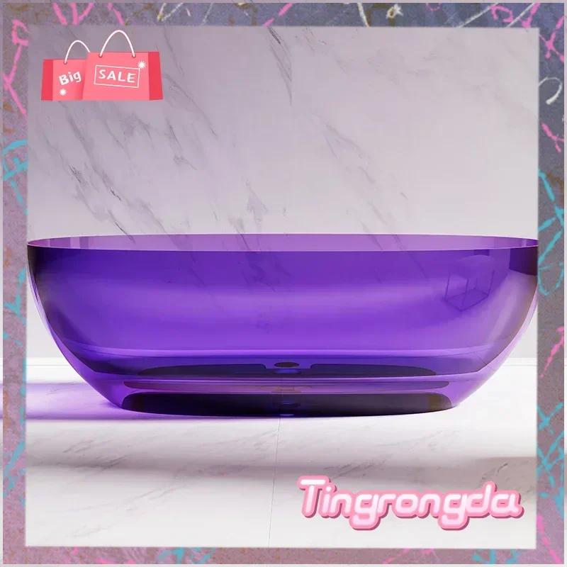 

AACATПрозрачная смоляная ванна Отдельно стоящая двойная овальная цветная ванна