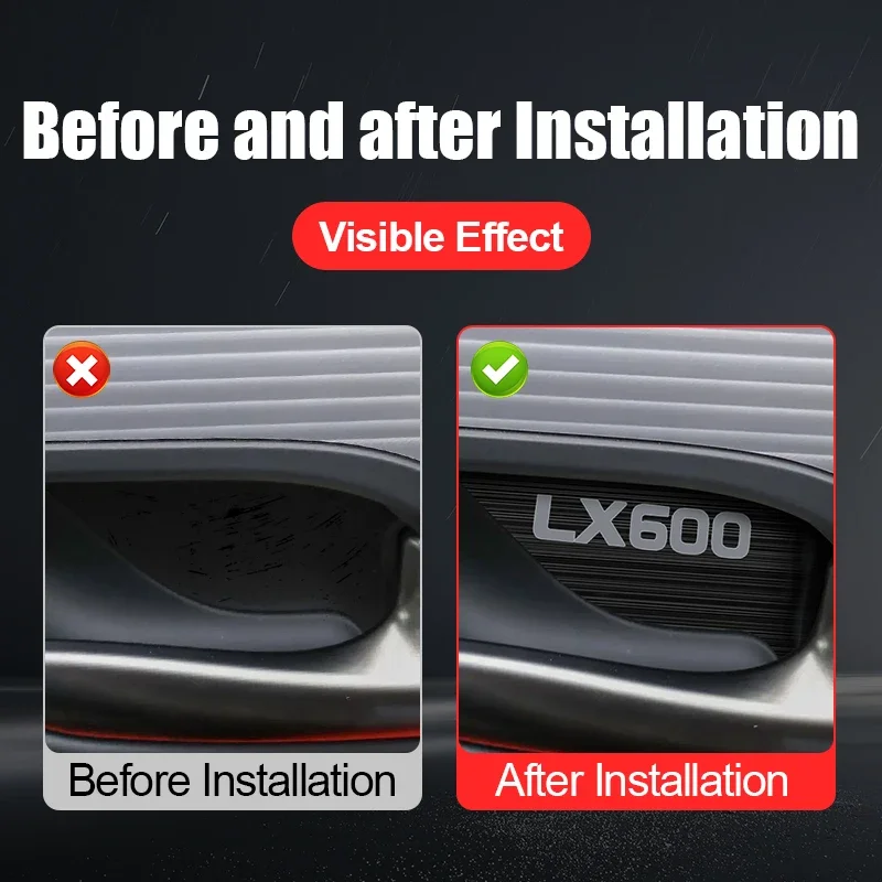 ل 2022 2023 2024 لكزس Lx600 LX500D الفولاذ المقاوم للصدأ مقبض باب السيارة الديكور لصق الباب الداخلي ترقية الملحقات ضبط