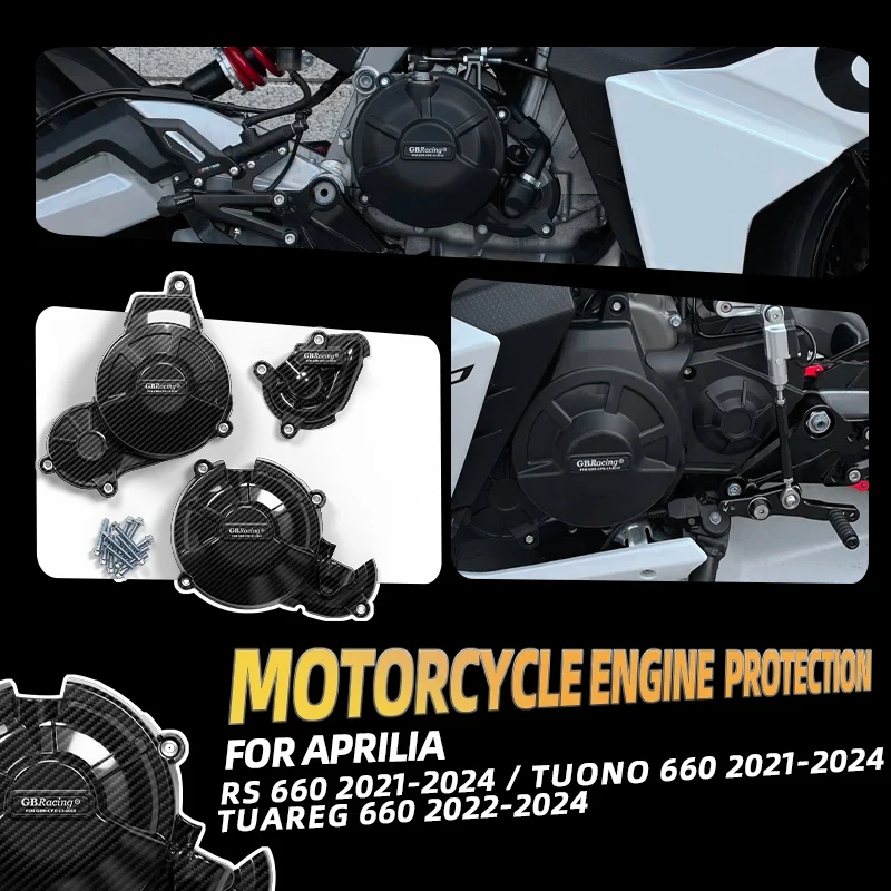 

V2 protector de motor moto For APRILIA RS660 Tuono 660 2021-2024 Tuareg 660 2022-2024 Pulse/Clutch/Alternator Cover Engine Cover
