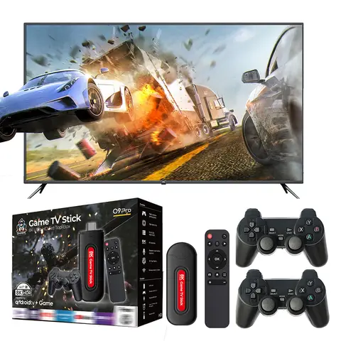 Q9 Pro Game TV Stick Built in 10000+ Retro Games 14 Emulators for PSP 3D Games 4K TV Stick for Android 5G WIFI Game Box