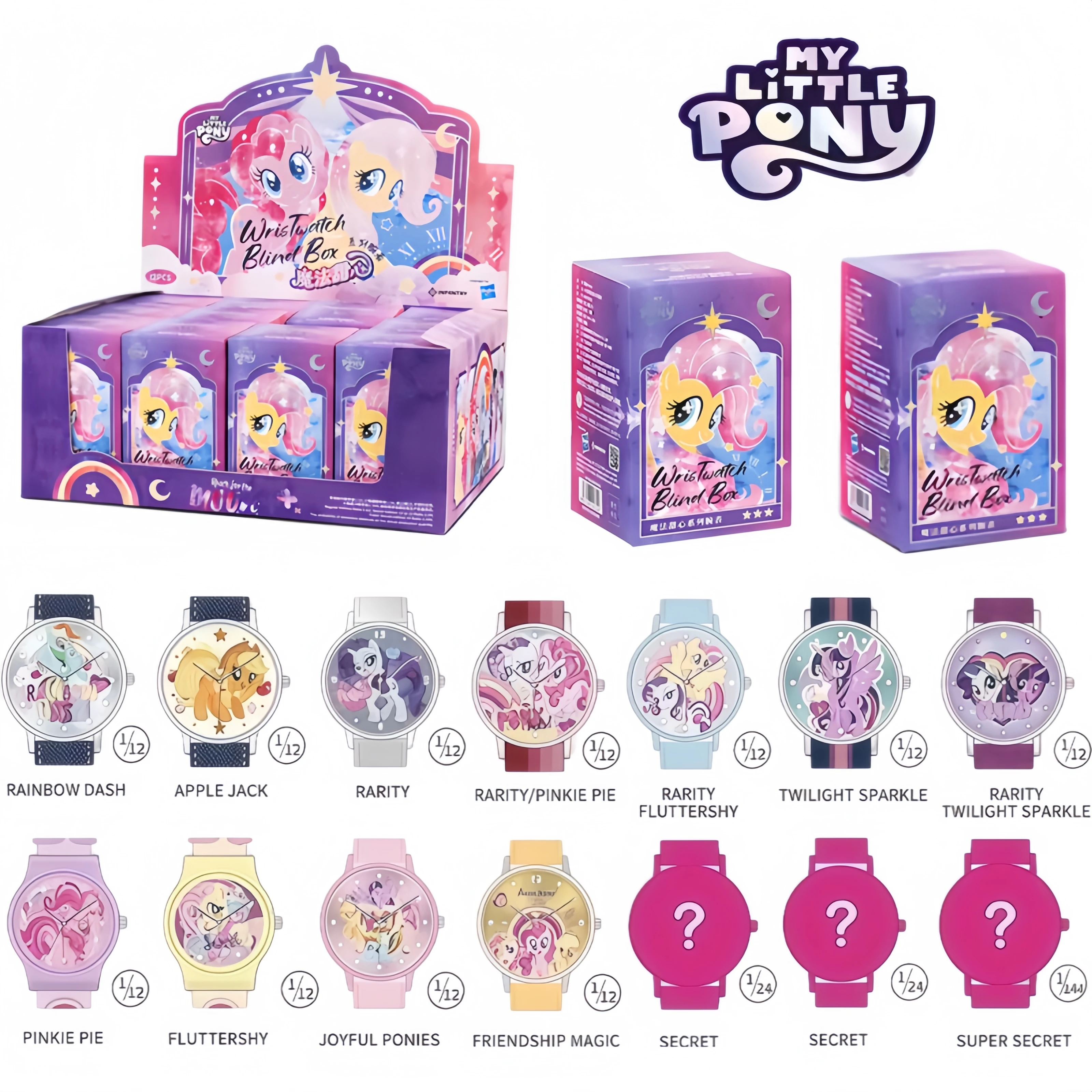 

My Little Pony Blind Box Watch Series Pink Pony Twilight Sparkle Friendship Magic Mystery Cute Cartoon Watch Girl Birthday Gifts