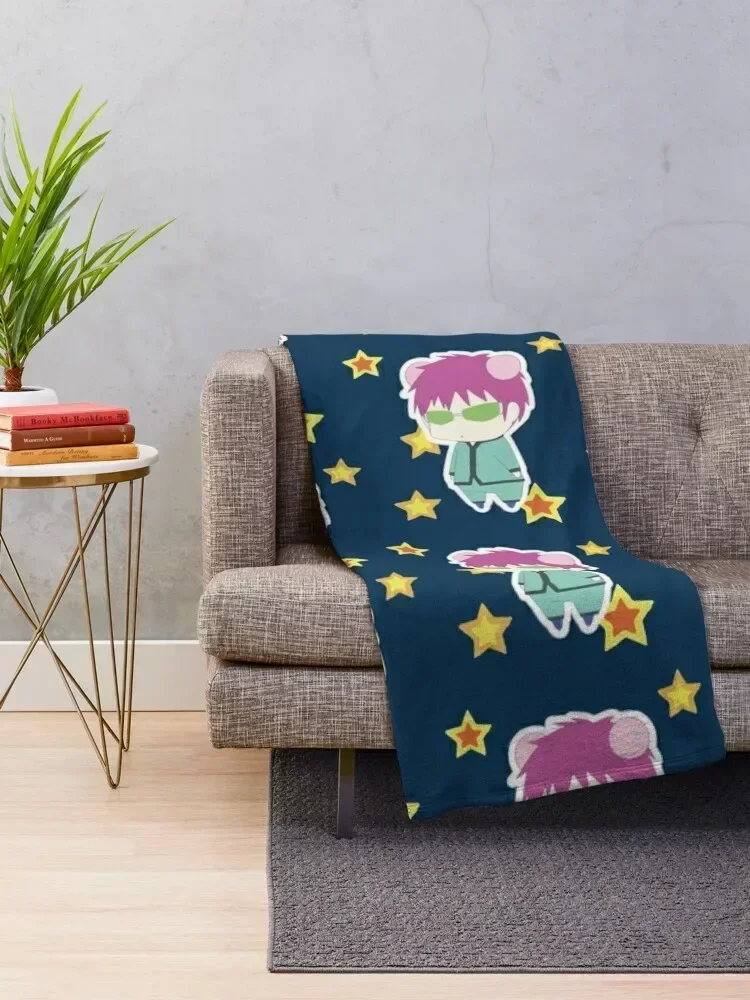 Saiki K The Disastrous Life Throw Blanket Soft Plaid sofa bed Picnic Sofas Blankets