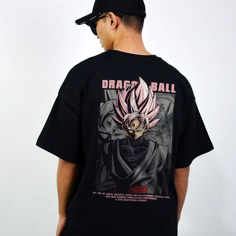 

Animation Studio Japanese Ins Animation Dragon Ball Joint Черная футболка с короткими рукавами Гоку Мужская и женская летняя свободная футболка