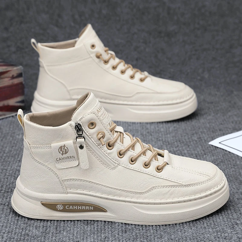 CYYTL Mens Skateboard Leather Casual Shoes Sneakers Sports Fashion Outdoor Platform Designer Luxury Walking Work Loafers Tennis