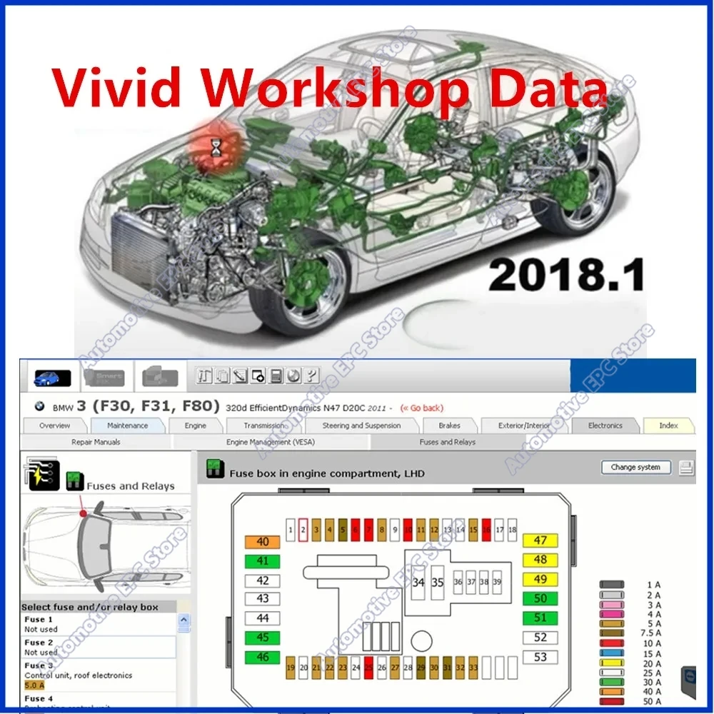 Picture 7: Vivid 2018 Maintenance Tools workshop data + Alldata 10.53 obd2 scanner provides alldata technical support with wiring diagrams