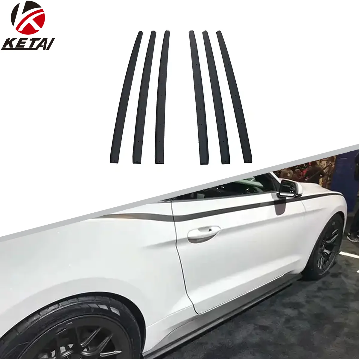 

Rock Style PP Material Car Bumper Accessories Side Skirt For Mustang 2015-2021