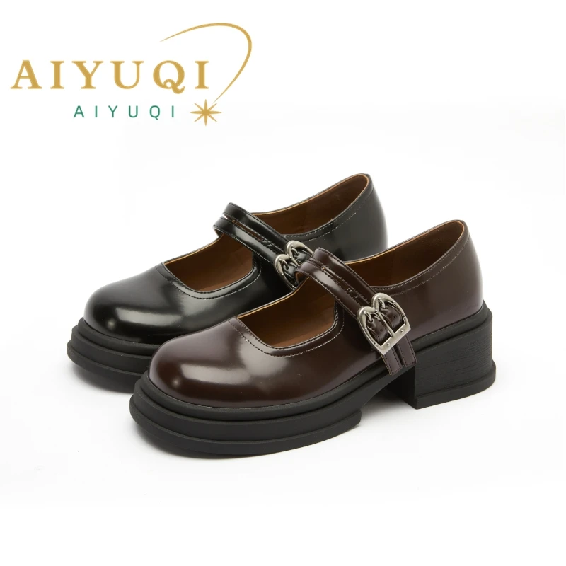 

AIYUQI Mary Jane Shoes For Women 2025 New Platform Shallow-mouth British Style Genuine Leather Large-size Spring Shoes Female