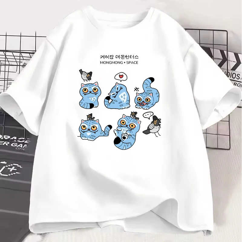 

New KPop Demon Hunters Strangely Cute Tiger Print Men Woman T Shirt Anime Casual Comfy Soft Unisex Tee Funny Design Harajuku Top