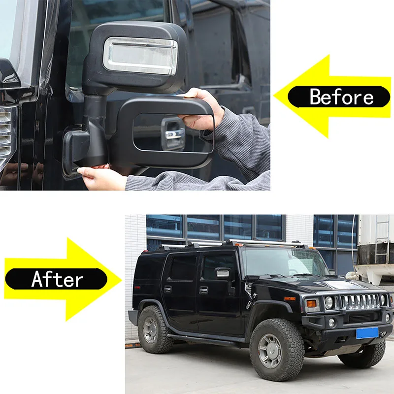 

For Hummer H2 2003-2009 Car exterior rearview mirror decorative base ABS carbon fiber car exterior rearview mirror cover
