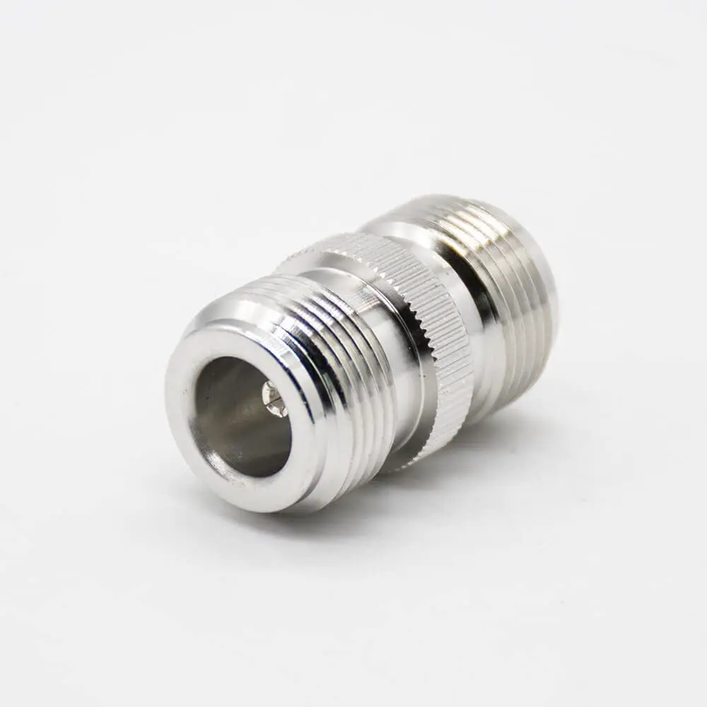 Adaptateur coaxial femelle de type N, plaqué nickel, connecteur droit