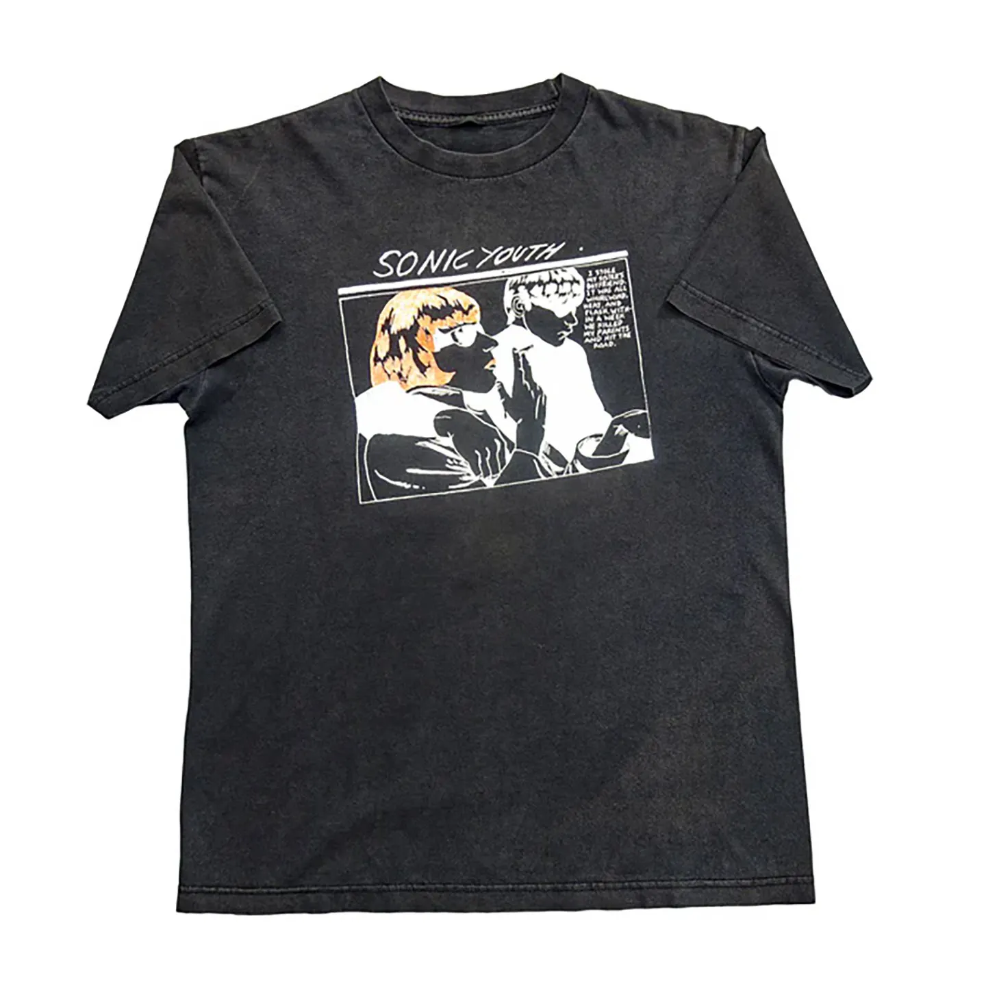 Fit Model Sonic Youth Band Rock Artistic Daily Casual Loose-Sleeved T-Shirt for Men Women