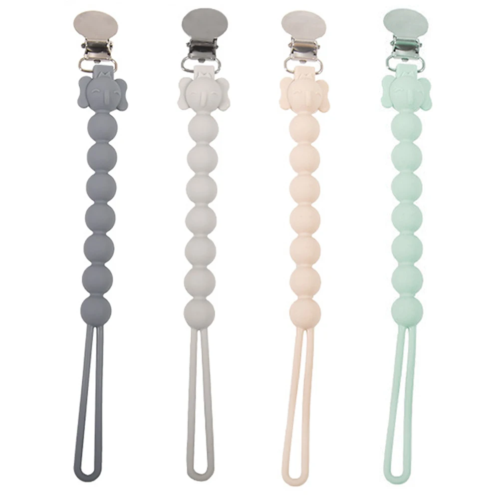 

Erduo Newborn Infant Baby Reborn Full Silicone Teether Beads Rope Pacifier Hanger Teething Toy Strap Clip Fasteners Dummy Holder