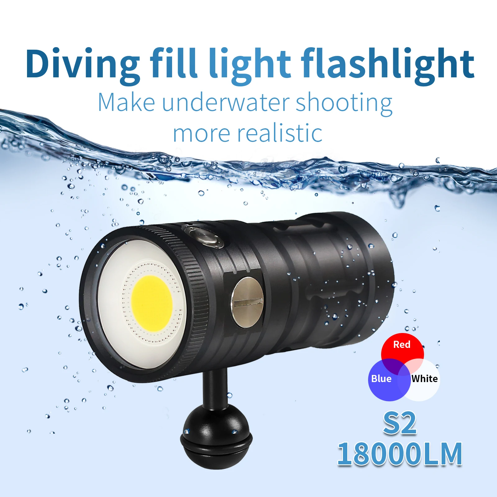 letonpower diving lanterna cob 18000lumens lanterna subaquatica levou luz de mergulho 100m a prova dagua video tocha 01