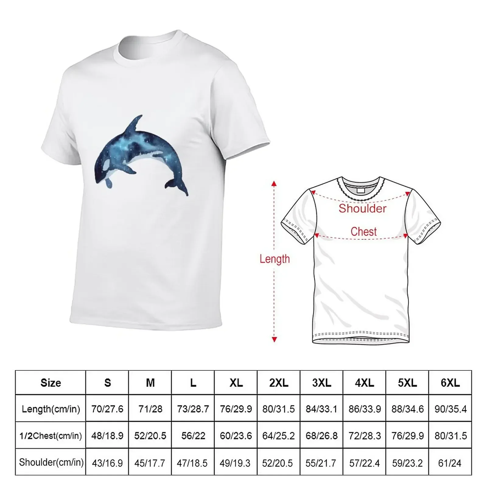 Galaxy Orca T-Shirt hippie clothes plus sizes Men's clothing