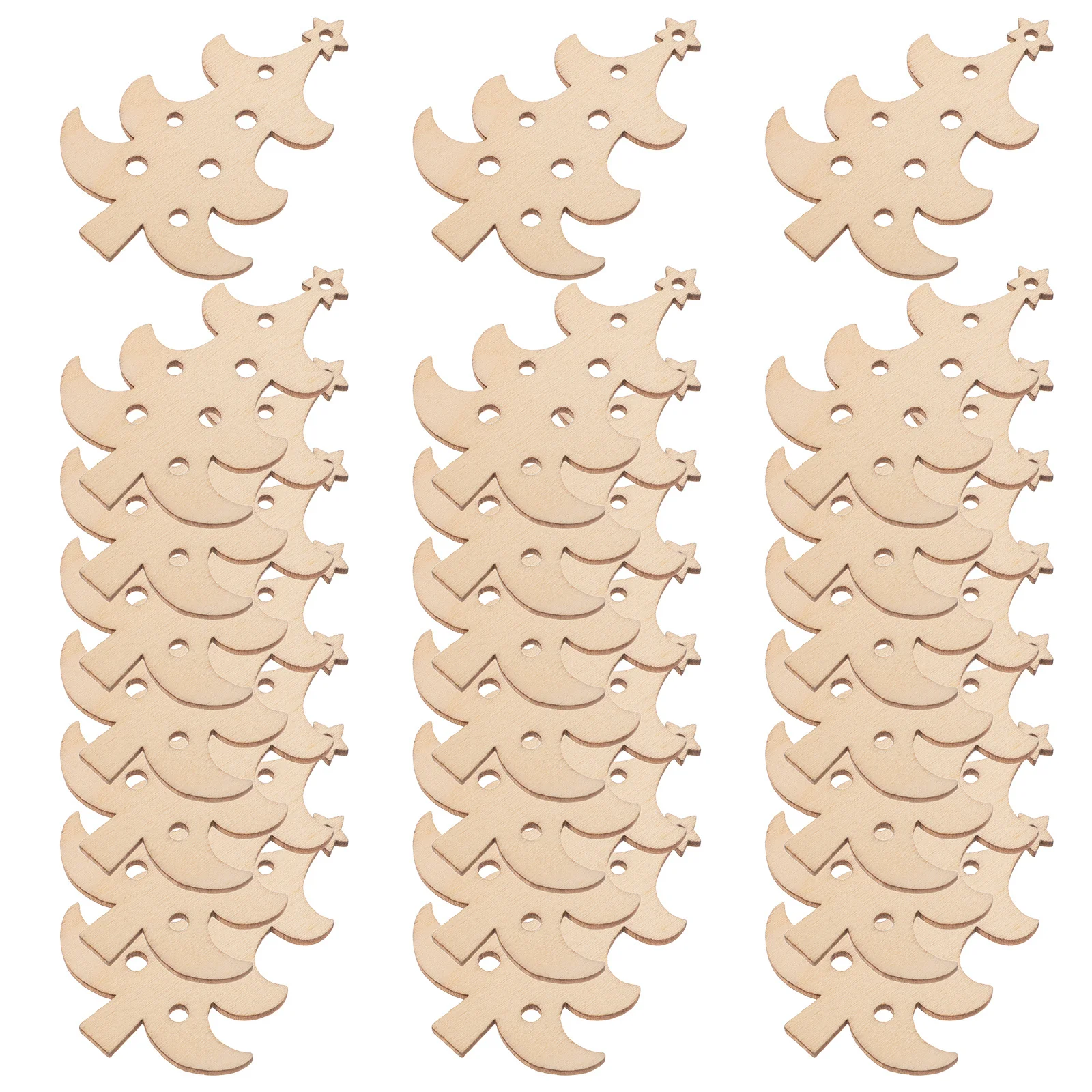 

40Pcs Wooden Christmas Tree Cutouts Blank DIY Ornaments Rustic Wood Slices for Craft Projects Festive Home Decor Holiday Crafts