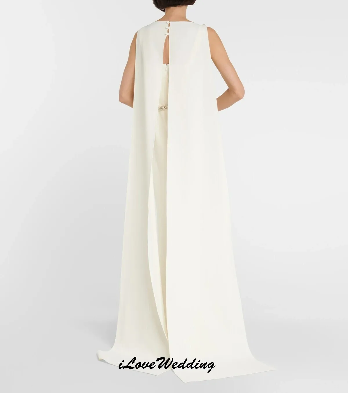 アイボリーホワイトノースリーブエレガントイブニングドレス2025ビーズプロムドレスジャケット付きフォーマルガウン女性用フロア丈カスタマイズ